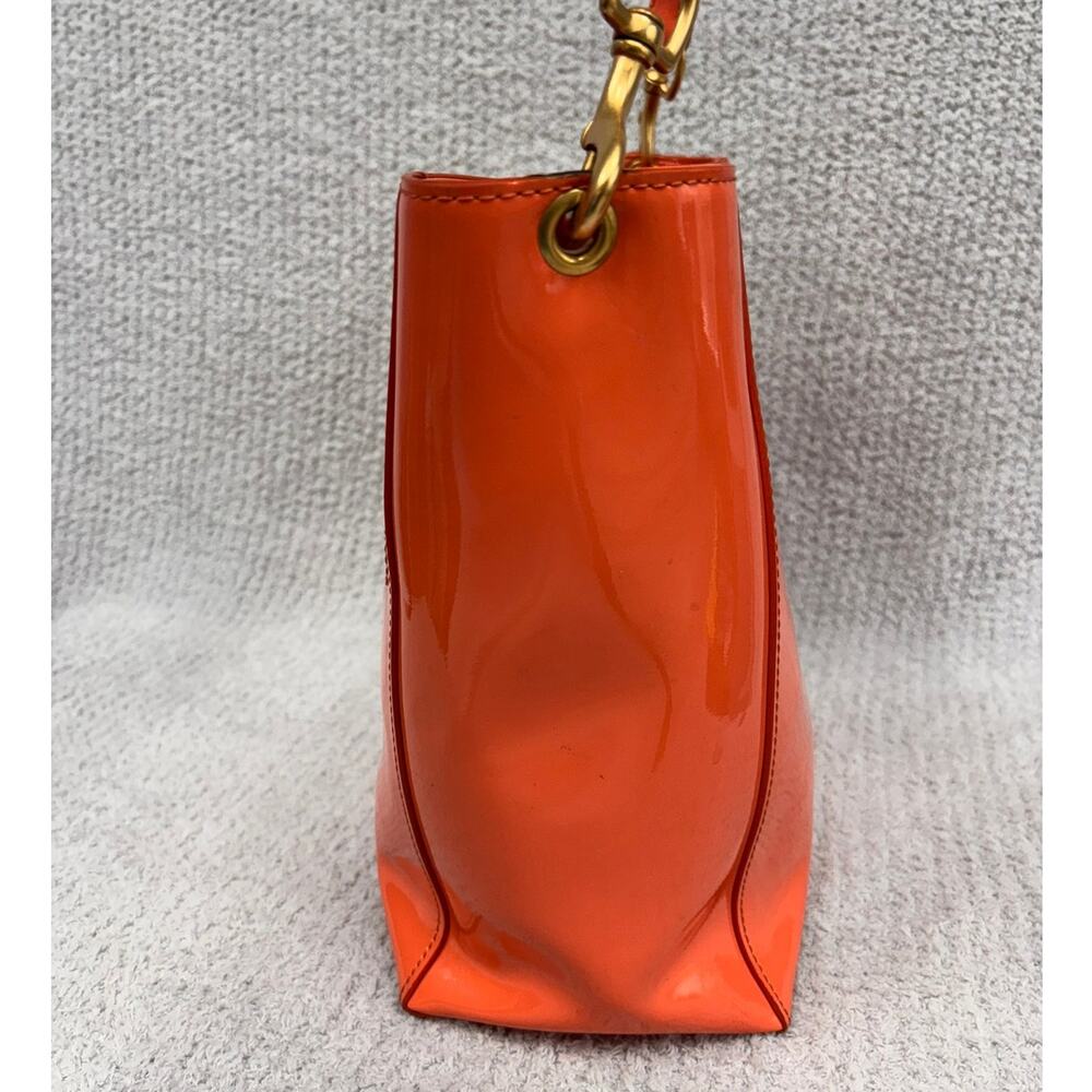 Dooney & Bourke Melon Orange Patent Leather Tote AS IS #79777 - Picture 4 of 14